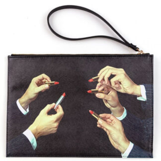 BORSA A MANO IN PU LIPSTICKS