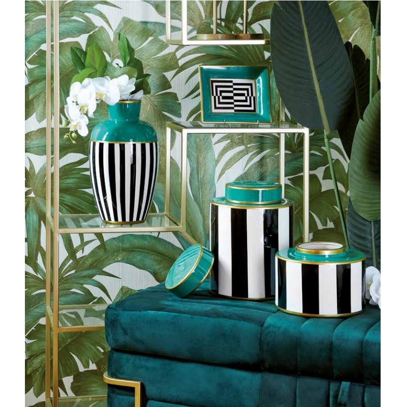 cilindro potique fade verde e oro a righe cilindro potique fade verde e oro a righe